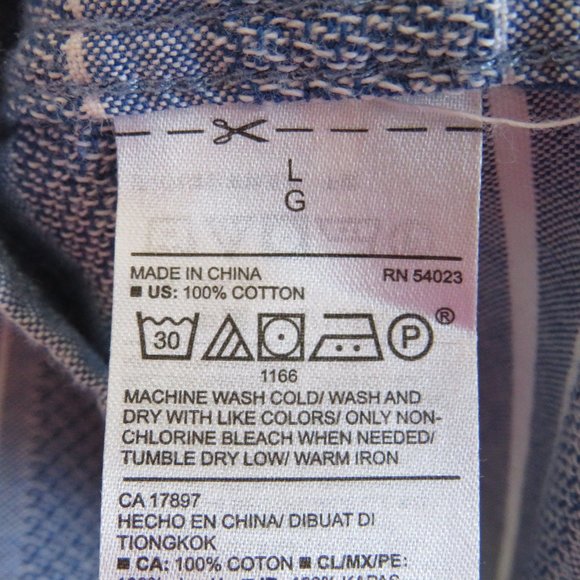 Old Navy* Men's Short Sleeve Button Down Curved Hem Stripe Shirt~ Size Large - Picture 4 of 10